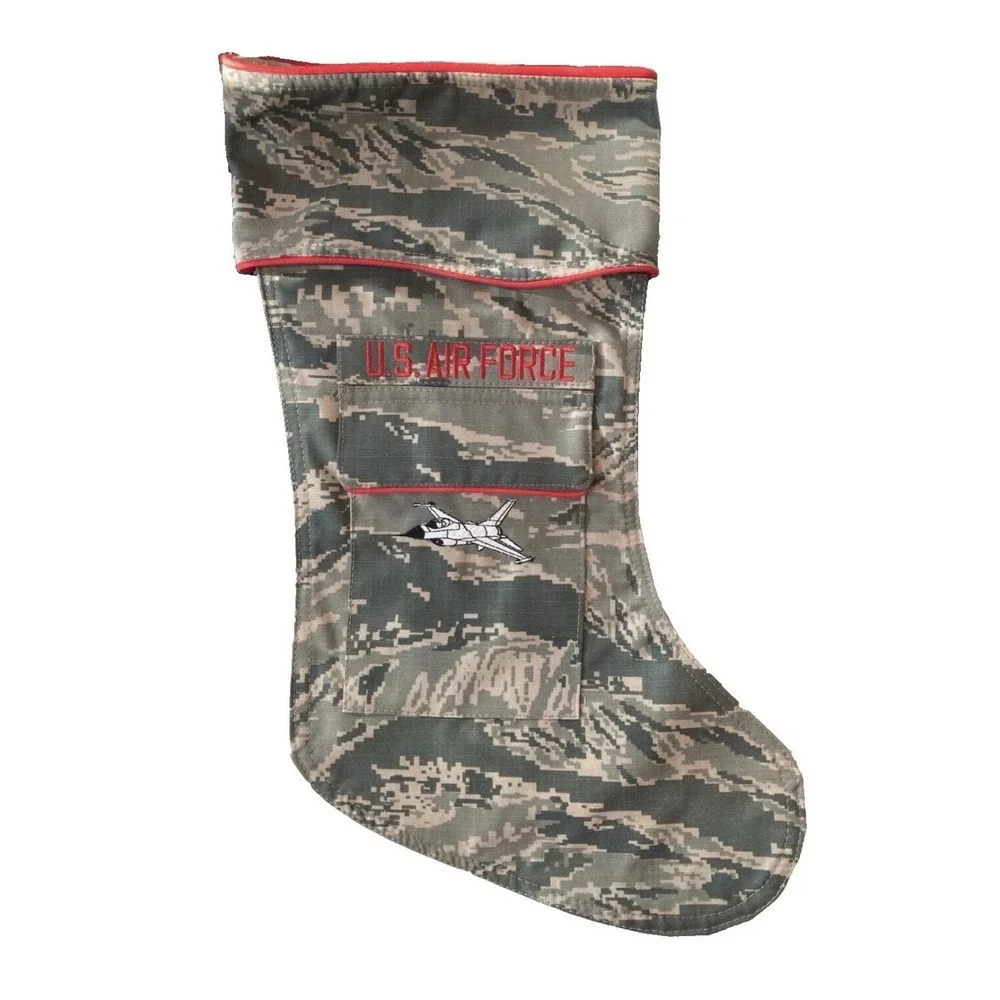 Air Force Christmas Stocking Features F-16 Jet Fighter designed by‎ Camosock®